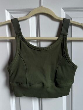 Aerie Ribbed Scoop Sports Bra in Green